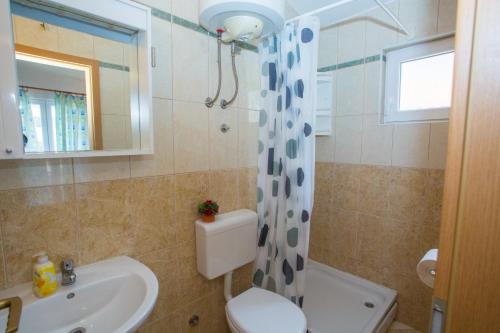 a bathroom with a toilet and a sink at Ivan Apartment in Makarska