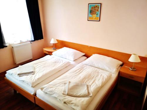 Postel nebo postele na pokoji v ubytování Penzion BOWLING Sedlcany