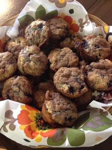 a bowl of muffins on a plate on a table at Belgravia B&B in Truro