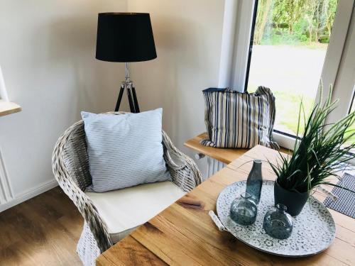 Ruang duduk di Appartements unter Reet