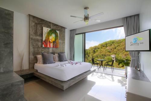 Ένα ή περισσότερα κρεβάτια σε δωμάτιο στο Serenity Villa
