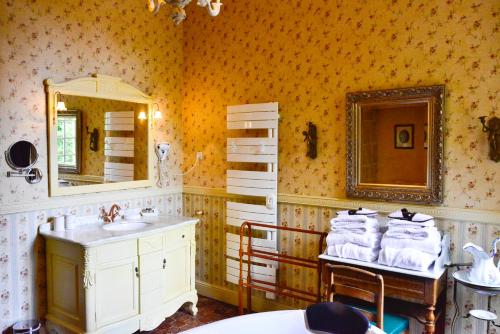 A bathroom at Chateau d'Origny, Chambres d'hotes et Restaurant Gastronomique