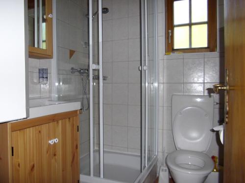 Koupelna v ubytování AlpinResort DerBacherhof