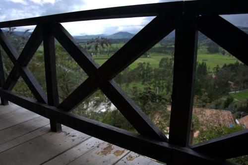 a view from the top of a wooden balcony at El Pedregal Sopó in Sopó