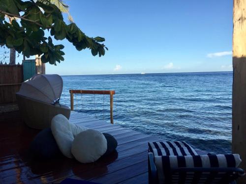 a view of the ocean from the deck of a boat at Costa Cantagay in Jagna