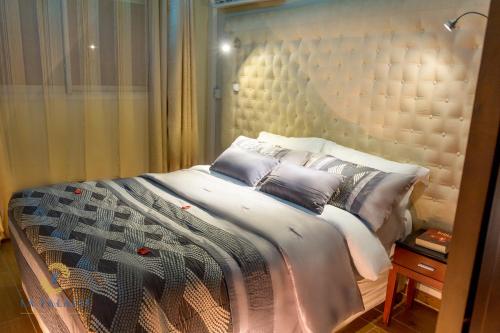 Cama o camas de una habitación en Hotel Résidence La Falaise