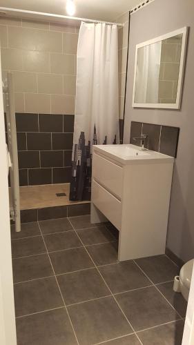 Koupelna v ubytování Chambre chez habitant