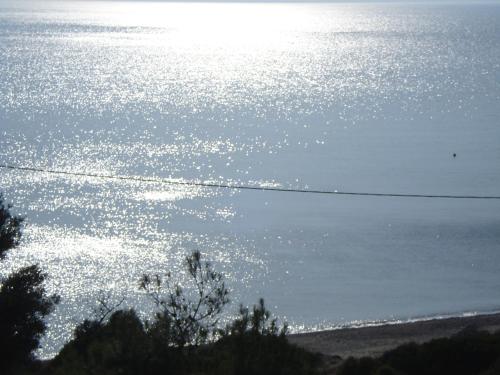 a view of the ocean with the sun reflecting on the water at Pelagia in Marathokampos