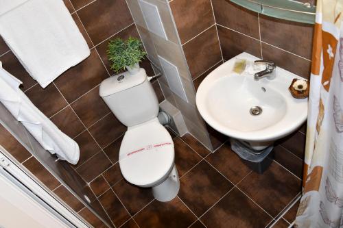 a bathroom with a toilet and a sink at Family нouse -Нotel Asai in Ravda