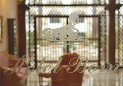a sign for a wedding reception in front of a window at Hotel Born in Palma de Mallorca