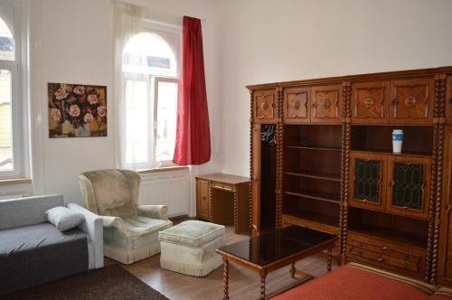 ブダペストにあるFlower Apartmentのリビングルーム(ソファ、椅子付)