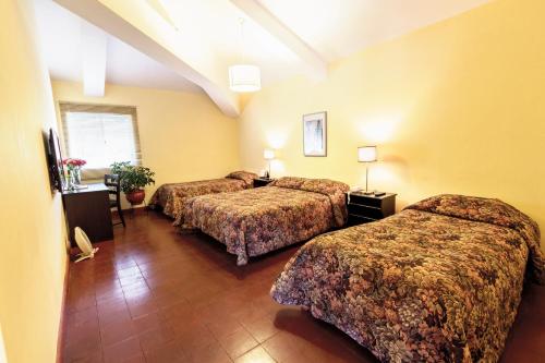 塔尔马LP Express Hotel Tarma的一间酒店客房,房间内设有两张床