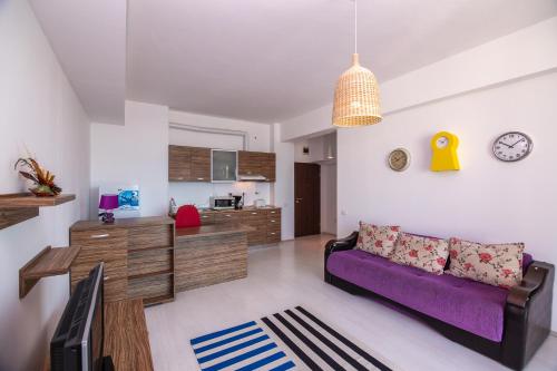 พื้นที่นั่งเล่นของ Apartamente Gala Residence Eforie Nord