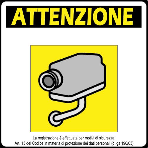 a sign with a camera on it that says attention at Casa MaMa Guesthouse in Genova