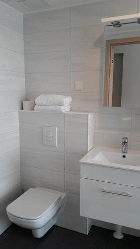A bathroom at Aisa Street apartments