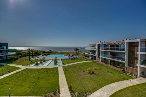 an aerial view of a resort with a park at Praia do Sal Resort in Alcochete