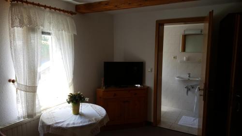 Koupelna v ubytování Jägerheim Löbsal