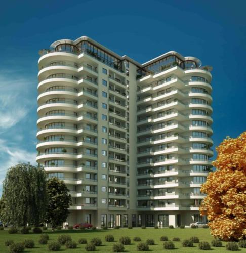 クラクフにあるVerona Apartment 129 - 70m2, Terrace, Garageの大型アパートメントビル