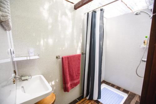 A bathroom at Larkhill Tipis and Yurts