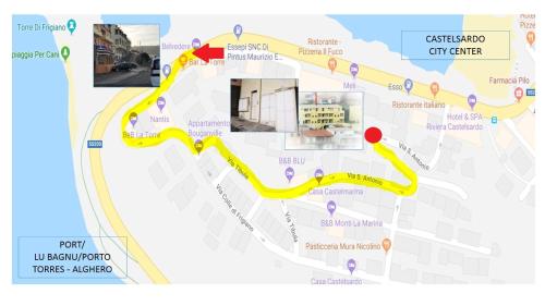 a map of the proposed upgrade to the city centre at Il doppio nodo in Castelsardo