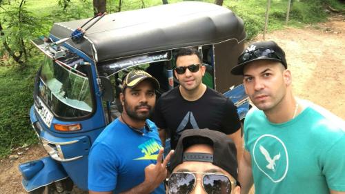 a group of men standing in front of a truck at Priyanna Guest, Forest view in Polonnaruwa