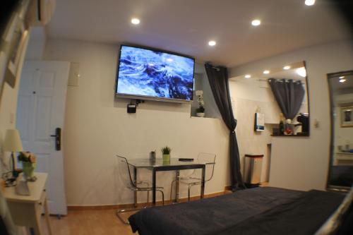 TV a/nebo společenská místnost v ubytování Amorino Apartman Studio