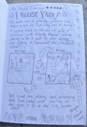 a sheet of paper with a drawing at Hai Long homestay in Hoi An