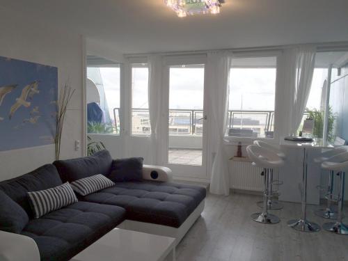 Posezení v ubytování havenBlicke - großzügige Terrasse mit Blick auf die Weser