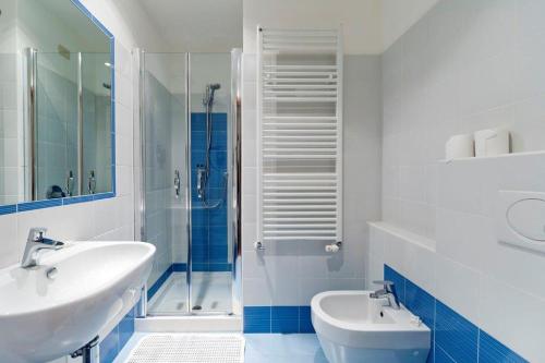 Koupelna v ubytování Hotel Quarcino
