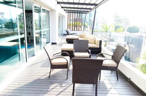 Χώρος καθιστικού στο Casa Inn Business Hotel Celaya