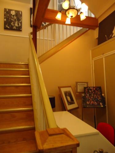 a staircase in a home with a stair case at The Rex Hotel Jazz & Blues Bar in Toronto