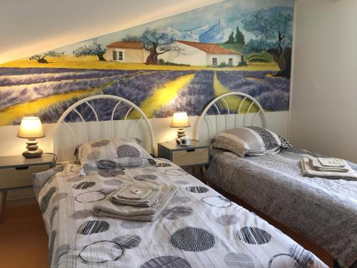 Postel nebo postele na pokoji v ubytování Campagn'Art