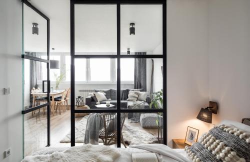 Posteľ alebo postele v izbe v ubytovaní udanypobyt Smrekova Apartament