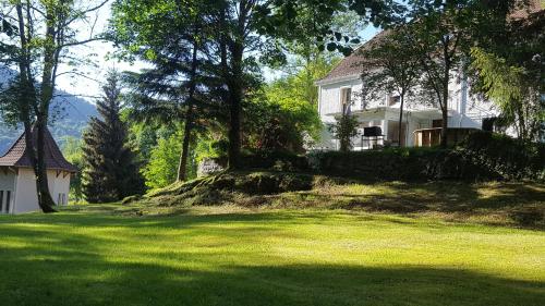 una casa en una colina de hierba con un árbol en Gite de Papy TOUALY, en Bussang