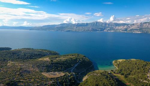 an aerial view of a large body of water at House Marina in Postira