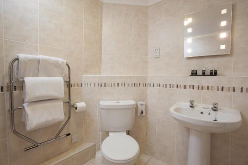 a bathroom with a toilet and a sink at TLH Toorak Hotel - TLH Leisure, Entertainment and Spa Resort in Torquay