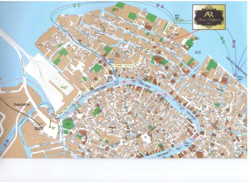 a map of a city with roads and highways at Antica Raffineria in Venice