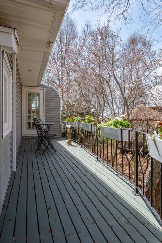 a wooden deck on a house at Chez Nous in Cornwall
