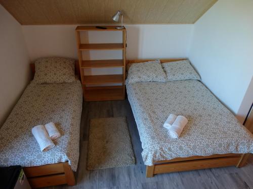 Postel nebo postele na pokoji v ubytování u Skiby