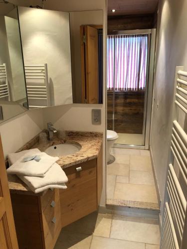 Bilik mandi di Chalets de Julie