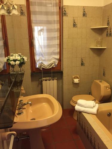 a bathroom with a toilet and a sink at Villa Luli in Portovenere