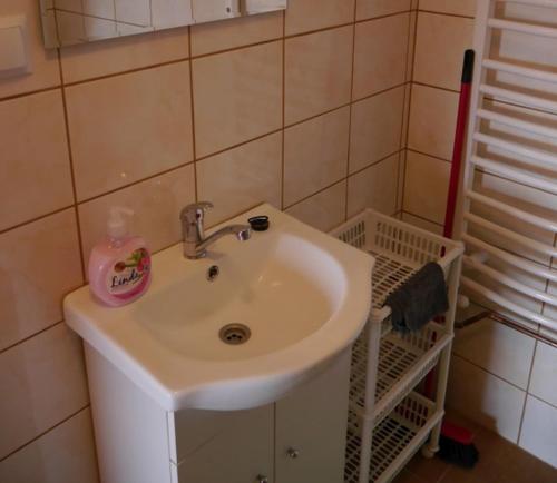 Ein Badezimmer in der Unterkunft U Halinki