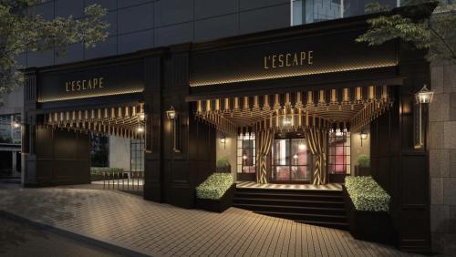 a rendering of the facade of a luxury store at L'Escape Hotel in Seoul