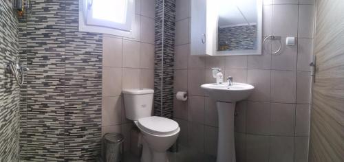 ケラモティにあるPolitakis Apartmentの小さなバスルーム(トイレ、シンク付)