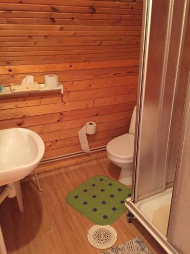 een badkamer met een toilet en een wastafel bij Haapsalu Posti in Haapsalu
