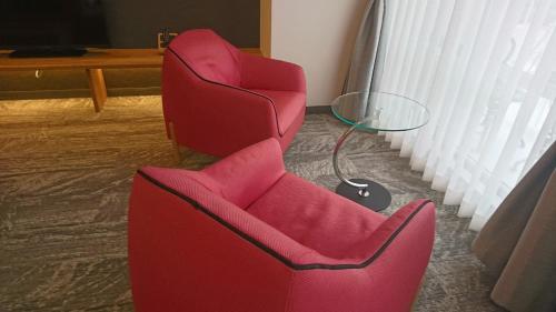 Χώρος καθιστικού στο Hotel Spax Kusatsu