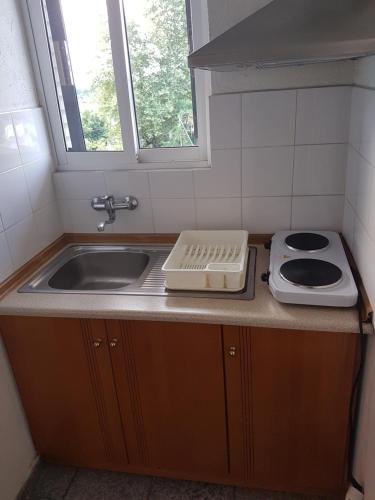 A kitchen or kitchenette at Efstathiou Mihail Studios and Apartments