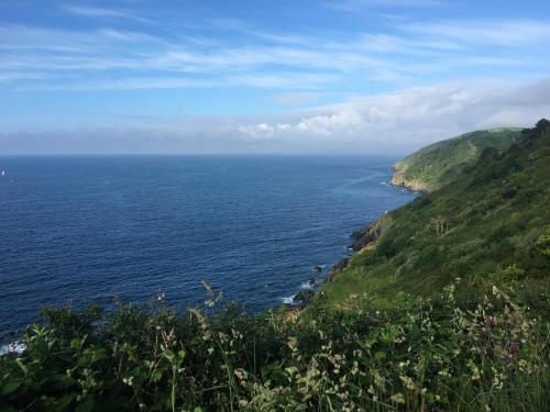 a view of the ocean from a hill at The Claremont Hotel-Adult Only in Polperro