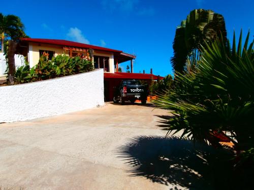 a truck parked in front of a house at Korovesi Sunshine Villas in Savusavu