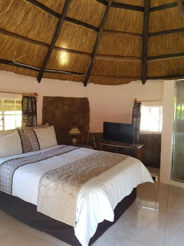 1 dormitorio con 1 cama grande en una habitación en Lynns Guest House en Bulawayo